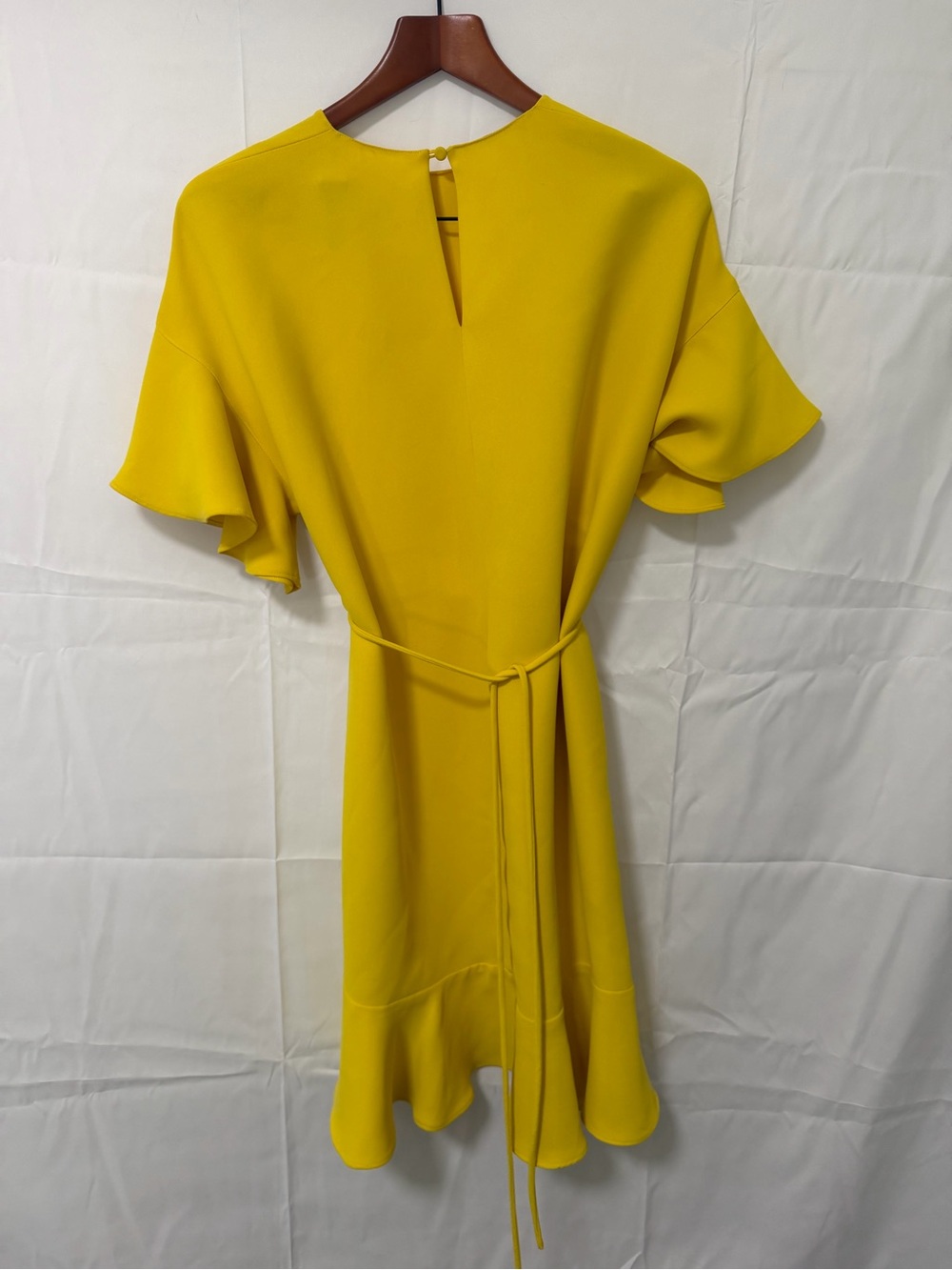 Carolina Herrera Bright Yellow Flutter-Sleeve Mini Dress - Picture 5 of 5